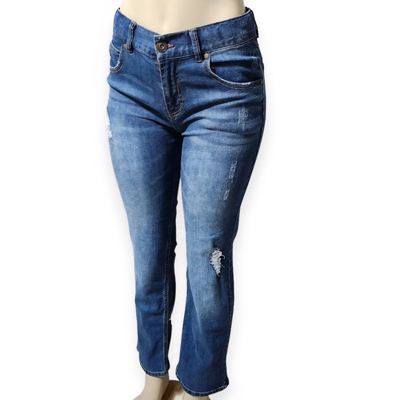 Tommy Hilfiger High Rise Distressed Blue Jeans - Picture 4 of 9